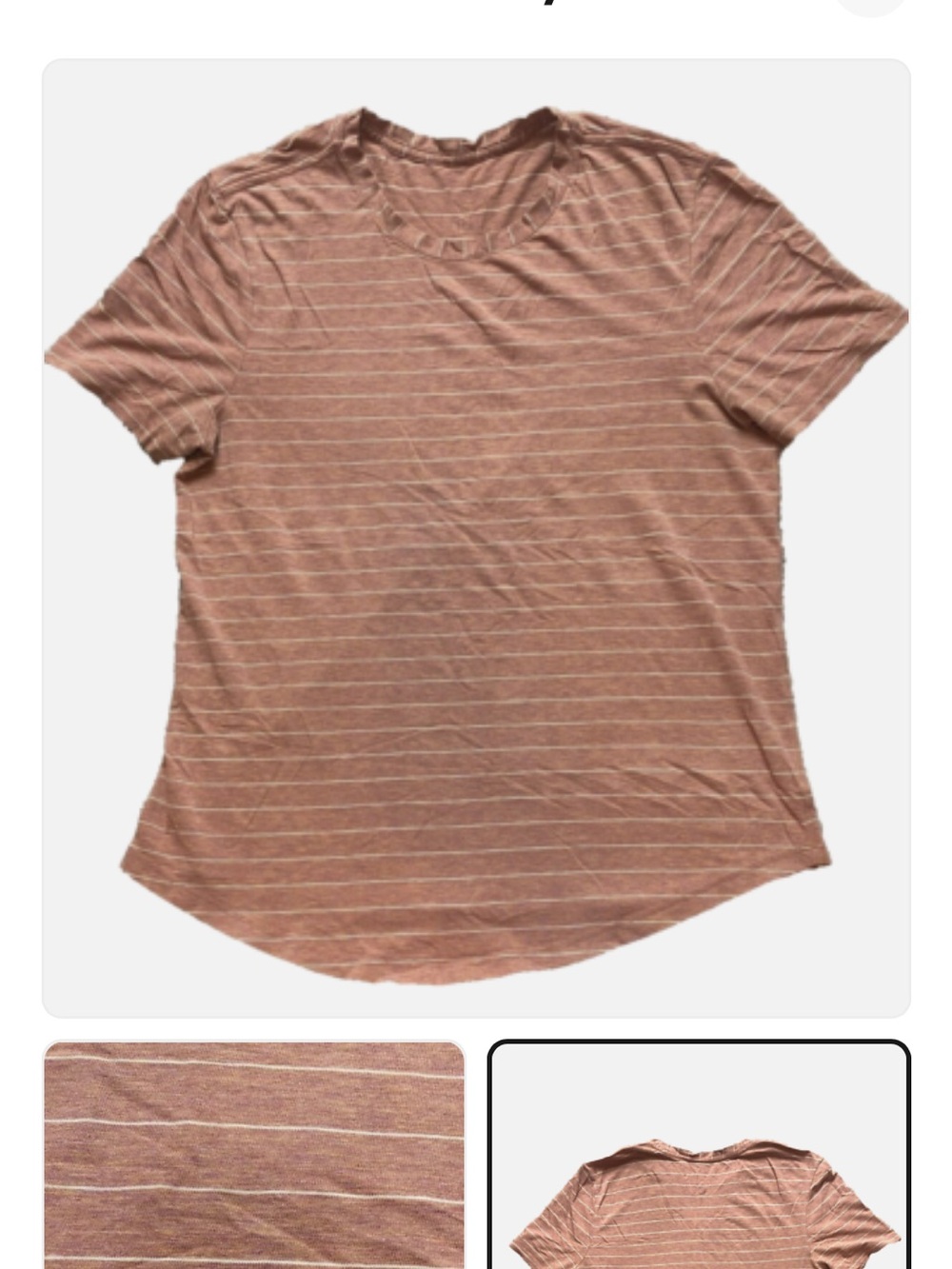 lululemon athletica Dusty Rose Striped Short-Sleeve Crewneck - Picture 2 of 3